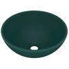 Lavabo De Lujo Redondo Cerámica Verde Oscuro Mate 32,5x14 Cm