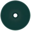 Lavabo De Lujo Redondo Cerámica Verde Oscuro Mate 32,5x14 Cm