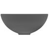 Lavabo De Lujo Redondo Cerámica Gris Oscuro Mate 32,5x14 Cm Vidaxl