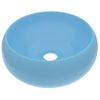 Lavabo De Lujo Redondo Cerámica Azul Claro Mate 40x15 Cm Vidaxl