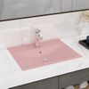 Lavabo De Lujo Con Grifo Cerámica 60x46 Cm Rosa Mate