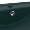 Lavabo De Lujo Con Grifo Cerámica Verde Oscuro 60x46 Cm