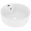 Lavabo Lujo Con Rebosadero Cerámica Blanco Mate 36x13 Cm Vidaxl