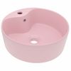 Lavabo Lujo Con Rebosadero Cerámica Rosa Mate 36x13 Cm