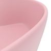 Lavabo Lujo Con Rebosadero Cerámica Rosa Mate 36x13 Cm