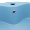 Lavabo Lujo Con Rebosadero Cerámica Azul Claro Mate 36x13 Cm Vidaxl