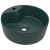 Lavabo Lujo Con Rebosadero Cerámica Verde Oscuro Mate 36x13 Cm