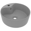 Lavabo Lujoso Con Rebosadero Cerámica Gris Claro Mate 36x13 Cm