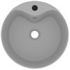 Lavabo Lujoso Con Rebosadero Cerámica Gris Claro Mate 36x13 Cm