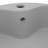 Lavabo Lujoso Con Rebosadero Cerámica Gris Claro Mate 36x13 Cm