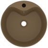 Lavabo Lujoso Con Rebosadero Cerámica Crema Mate 36x13 Cm Vidaxl