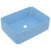 Lavabo De Lujo De Cerámica Azul Claro Mate 41x30x12 Cm Vidaxl