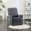 Sillón De Masaje De Tela Gris Oscuro Vidaxl