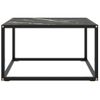 Mesa De Centro Negra Con Vidrio De Mármol Negro 60x60x35 Cm Vidaxl