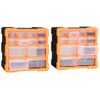 Organizadores Multicajones Con 12 Cajones 2 Uds 26,5x16x26 Cm Vidaxl