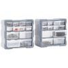 Organizadores Multicajones Con 12 Cajones 2 Uds 26,5x16x26 Cm Vidaxl