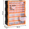 Organizador Multicajones Con 39 Cajones 38x16x47 Cm Vidaxl