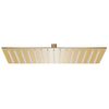 Cabezal Ducha Efecto Lluvia Acero Inox Cuadrado Dorado 40x30cm