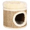 Casita Para Gatos De Lujo Con Cojín Hierba Marina 33 Cm Vidaxl