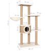 Árbol Para Gatos Con Poste Rascador 126 Cm Hierba Marina Vidaxl