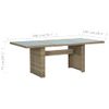 Mesa De Comedor Jardín Vidrio Y Ratán Pe Marrón 200x100x74 Cm Vidaxl