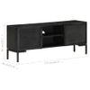 Mueble Para Tv De Madera Maciza De Mango Negro 115x30x46 Cm Vidaxl