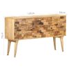 Aparador De Madera Maciza De Mango 120x30x70 Cm Vidaxl