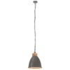 Lámpara Colgante Industrial Hierro Gris Y Madera 35 Cm E27 Vidaxl