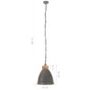 Lámpara Colgante Industrial Hierro Gris Y Madera 35 Cm E27 Vidaxl