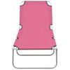 Tumbona Plegable De Acero Y Tela Rosa Vidaxl