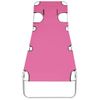 Tumbona Plegable Con Cojín Para La Cabeza Acero Rosa Magenta Vidaxl