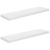 Estante Flotante De Pared 2 Uds Mdf Blanco Brillo 90x23,5x3,8cm Vidaxl