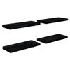 Estante Flotante De Pared 4 Uds Mdf Negro Brillo 60x23,5x3,8 Cm Vidaxl