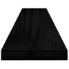 Estantes Flotantes Pared 2 Uds Mdf Negro Brillo 120x23,5x3,8 Cm Vidaxl