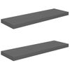 Estante Flotante De Pared 2 Uds Mdf Gris Brillo 80x23,5x3,8 Cm Vidaxl