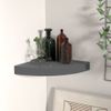 Estante Flotante De Esquina Gris Con Brillo Mdf 25x25x3,8 Cm Vidaxl