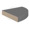 Estante Flotante De Esquina Gris Con Brillo Mdf 25x25x3,8 Cm Vidaxl