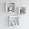 Estantes Cubo De Pared 3 Unidades Mdf Blanco Vidaxl