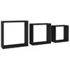 Estantes Cubo De Pared 3 Unidades Mdf Negro Vidaxl