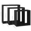 Estantes Cubo De Pared 3 Unidades Mdf Negro Vidaxl