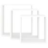 Estantes Cubo De Pared 3 Unidades Mdf Blanco Vidaxl