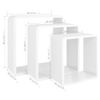 Estantes Cubo De Pared 3 Unidades Mdf Blanco Vidaxl