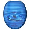 Asientos De Inodoro Con Tapa 2 Uds Mdf Azul Diseño Gota De Agua Vidaxl