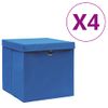 Cajas De Almacenaje Con Tapas 4 Uds Azul 28x28x28 Cm Vidaxl