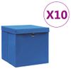 Cajas De Almacenaje Con Tapas 10 Uds Azul 28x28x28 Cm Vidaxl