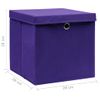 Cajas De Almacenaje Con Tapas 10 Uds Morado 28x28x28 Cm Vidaxl