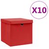 Cajas De Almacenaje Con Tapas 10 Uds Rojo 28x28x28 Cm Vidaxl