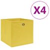 Cajas De Almacenaje 4 Uds Tela No Tejida Amarillo 28x28x28 Cm Vidaxl