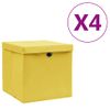 Cajas De Almacenaje Con Tapas 4 Uds Amarillo 28x28x28 Cm Vidaxl