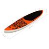 Juego De Tabla De Paddle Surf Inflable Naranja 305x76x15 Cm Vidaxl